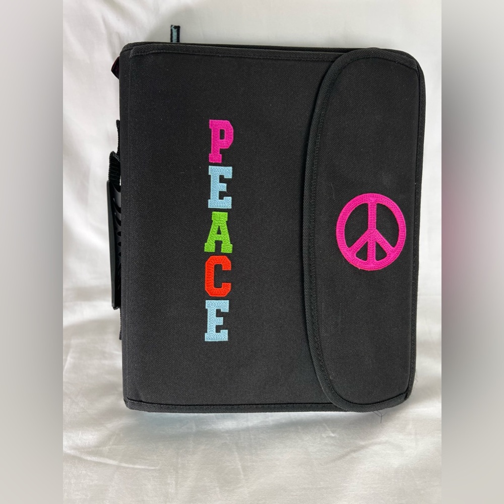 NEW PEACE School Black Organizational Binder Folder Included with Supplies